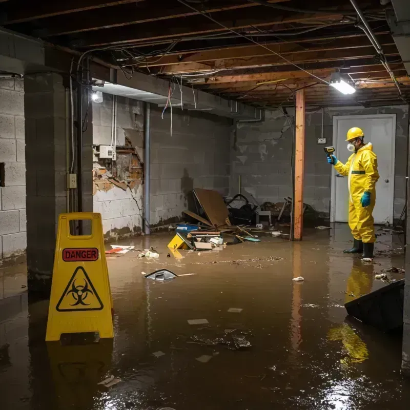 Flooded Basement Electrical Hazard in Cape Girardeau, MO Property